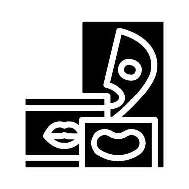 göz ve dudaklar glifin vektör illüstrasyonunu yamalar