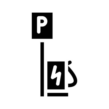 Yükleme istasyonu simgesi vektör illüstrasyonuyla park