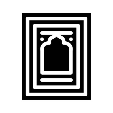 namaz glyph simgesi çizimi için halı