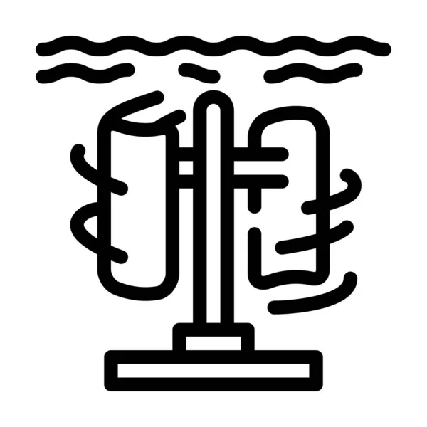 Illustrazione vettoriale icona linea centrale elettrica sottomarina — Vettoriale Stock