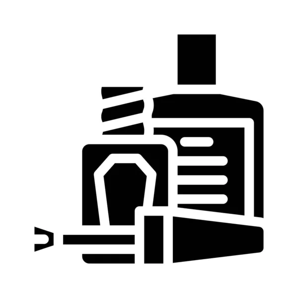 Illustration vectorielle d'icône de glyphe de vernis à ongles et de solvant — Image vectorielle