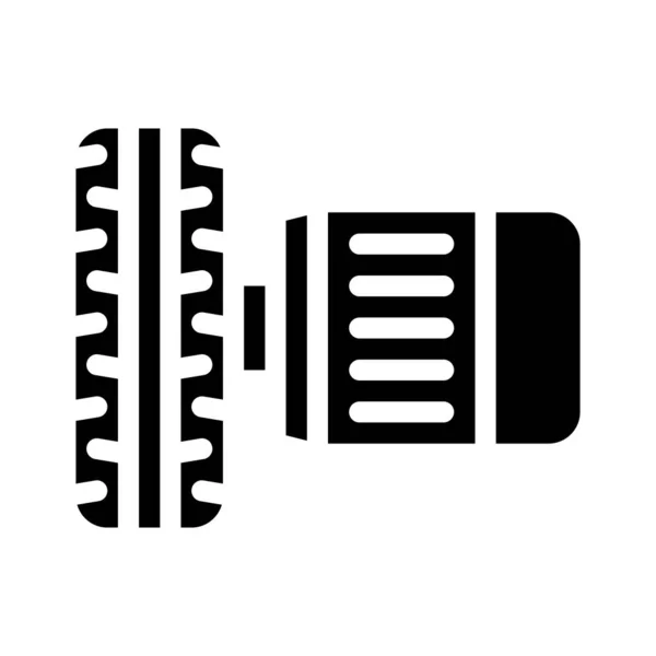 Ηλεκτρικό κινητήρα σε τροχό glyph εικόνα διάνυσμα εικονίδιο — Διανυσματικό Αρχείο