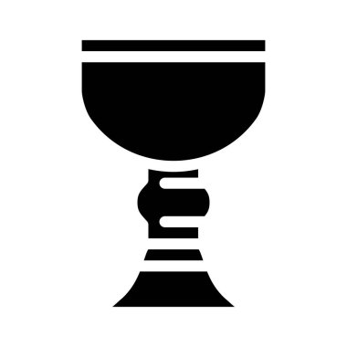 Kutsal Kase sembolü ikon vektör illüstrasyonu siyah