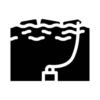 Hidroelektrik jeneratör sembolü vektör illüstrasyonu