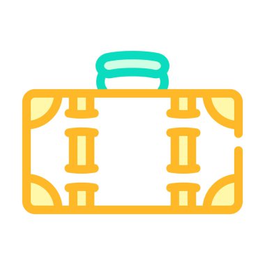 bavul klasik renk ikonu vektör illüstrasyon rengi