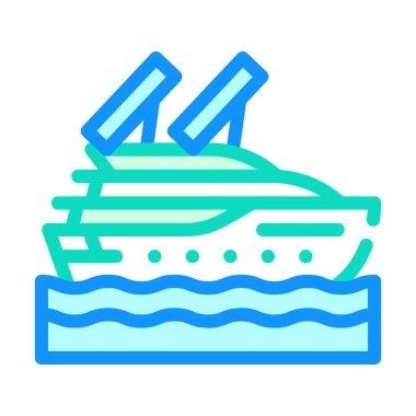 Güneş enerjili gemi renk vektör çizimi