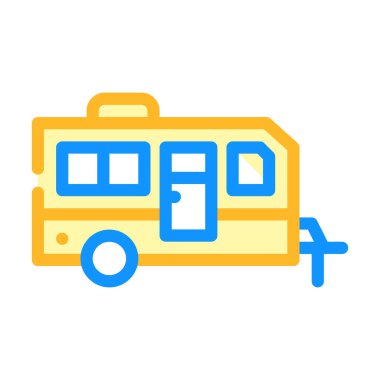 Tekerlekli ev renk ikonu vektör illüstrasyonu