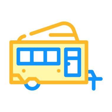 yükselen tavan karavanı renk vektör çizimi