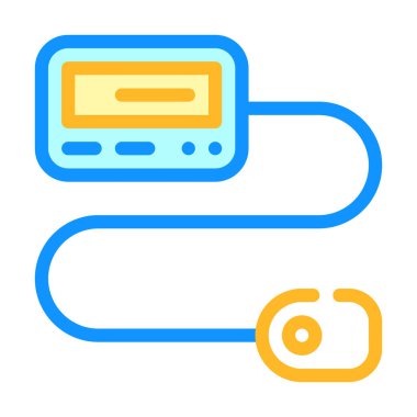 insülin pompa renk ikonu vektör illüstrasyon rengi