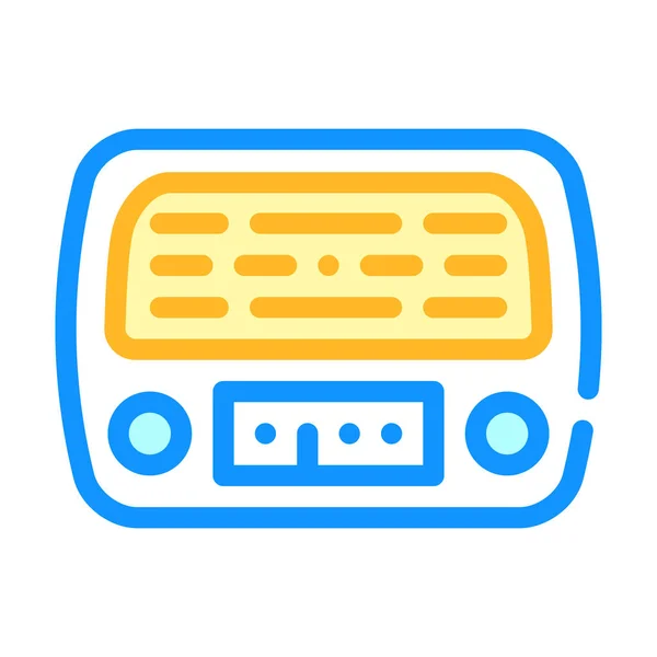 Radio retro dispositivo color icono vector ilustración — Archivo Imágenes Vectoriales