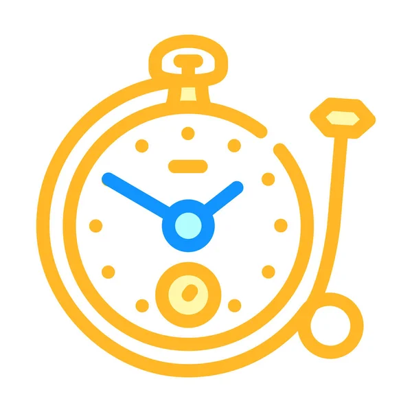 Horloge avec anneau icône couleur vectoriel illustration — Image vectorielle