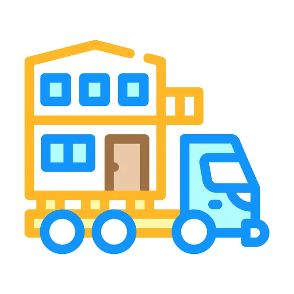 Gambar vektor ikon warna transportasi bangunan rumah - Stok Vektor