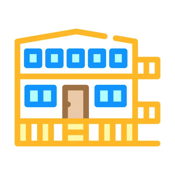 Mobiles Haus auf Stelzen Farbe Symbol Vektor Illustration — Stockvektor