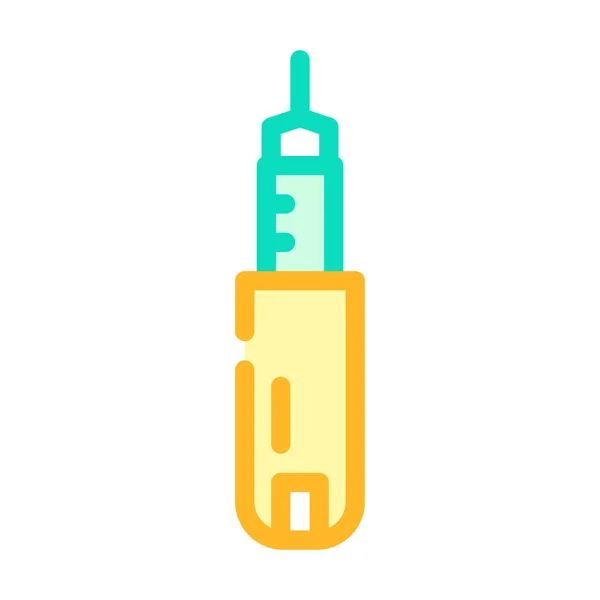 Injector insulin color icon vector illustration color — Stock Vector