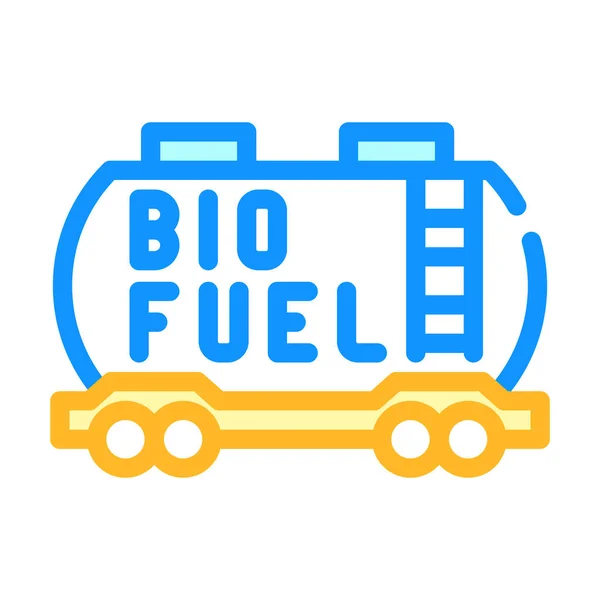 Transport ferroviaire bio carburant couleur icône vectoriel illustration — Image vectorielle