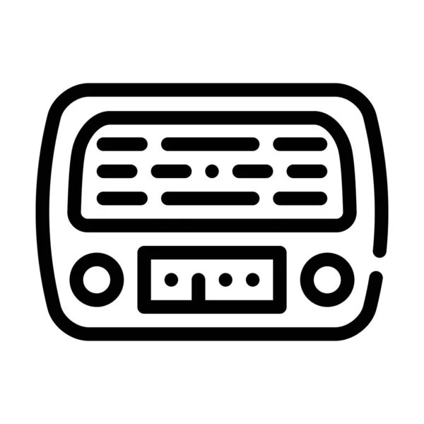 Radio retro dispositivo línea icono vector ilustración — Archivo Imágenes Vectoriales