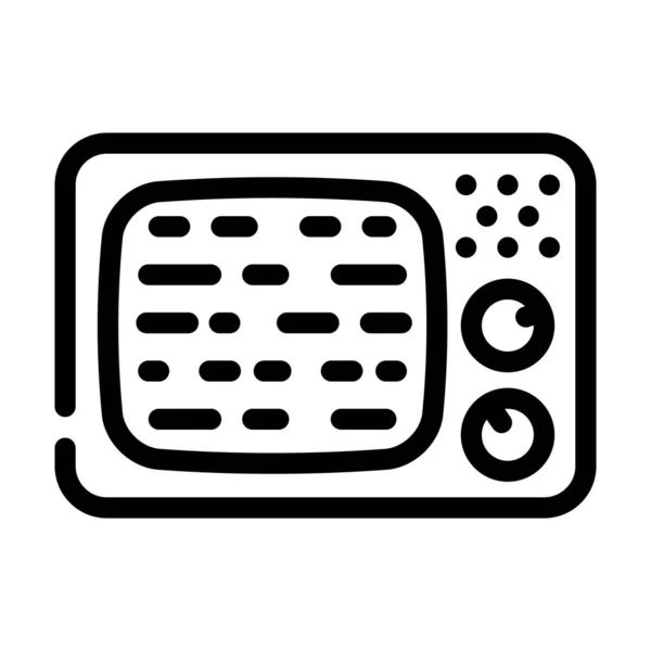 Tv rétro dispositif de télévision ligne icône vectoriel illustration — Image vectorielle