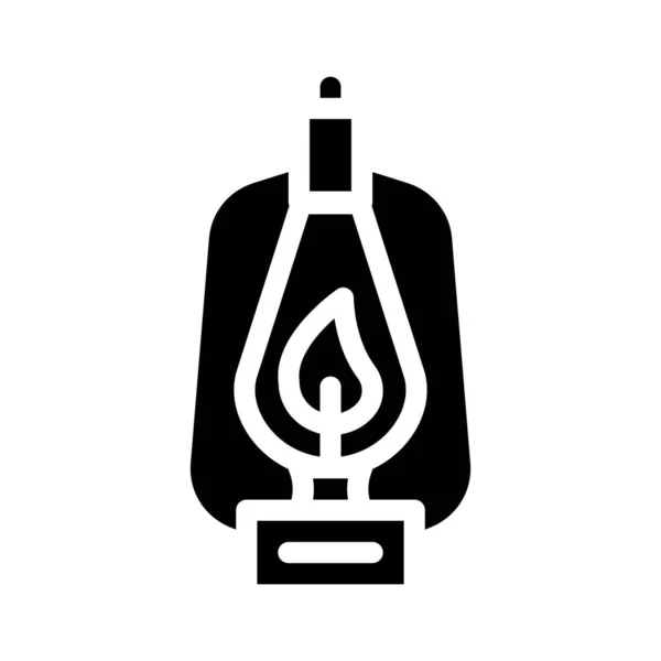 Kerosine brander glyph pictogram vector illustratie zwart — Stockvector