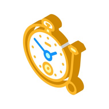 Halka izometrik ikon vektör illüstrasyonlu saat