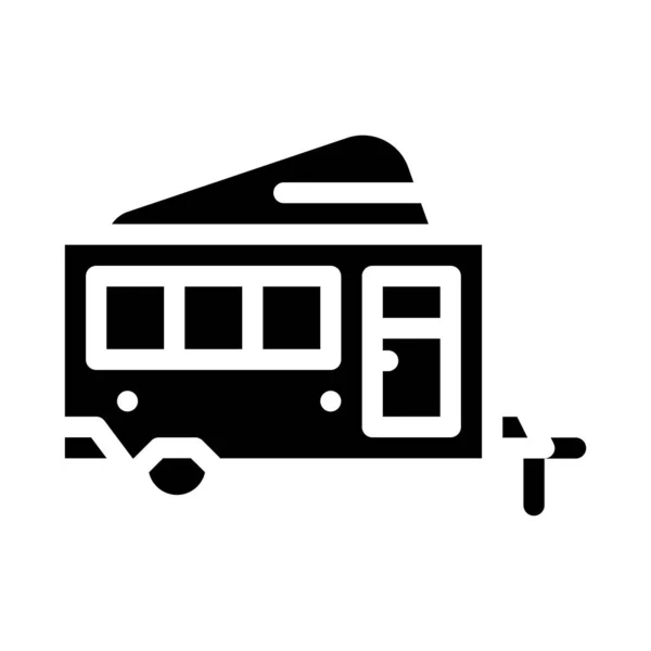 Stigande tak släpvagn glyf ikon vektor illustration — Stock vektor