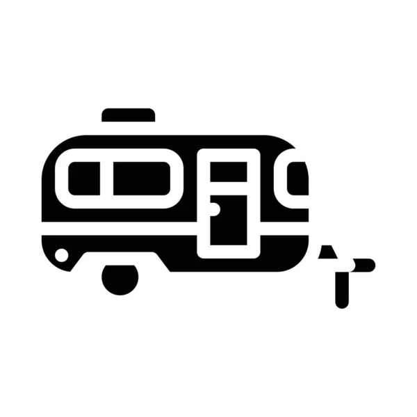 Anhänger mobiles Haus Glyphe Symbol Vektor Illustration — Stockvektor