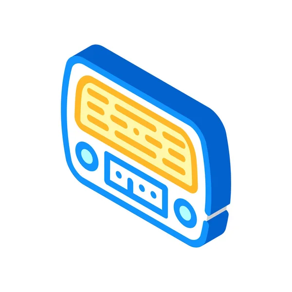 Radio retro device isometric icon vector illustration — Stock Vector