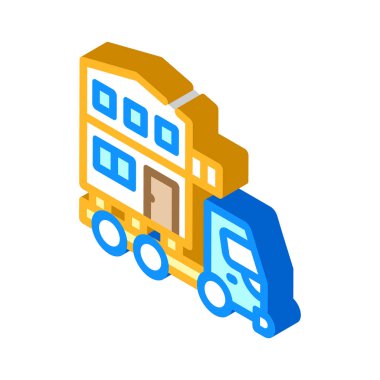 ev inşaatı izometrik ikon vektör çizimi