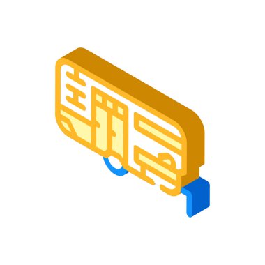 karavan mobil ev inşa izometrik ikon vektör çizimi