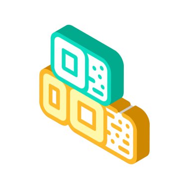 Biyolojik yakıt briketleri izometrik ikon vektör çizimi