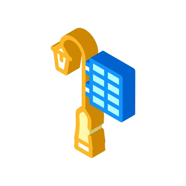 Pólo de luz com painel solar ícone isométrico vetor ilustração —  Vetores de Stock