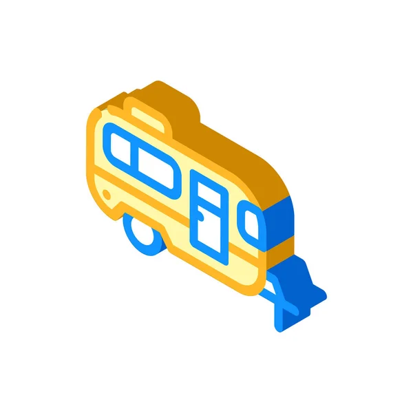 Trailer mobile house isometric icon vector illustration — Stock Vector