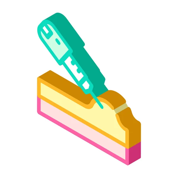 Insuline injection icône isométrique vecteur illustration couleur — Image vectorielle
