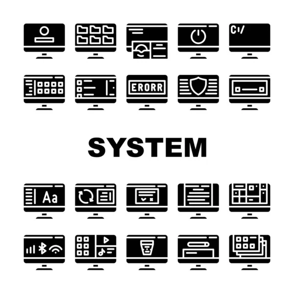 Système d'exploitation Pc Collection Icônes Set vectoriel — Image vectorielle