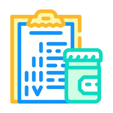 Test aşamaları renk vektör illüstrasyonuna sahip kontrol listesi