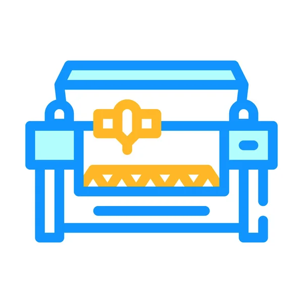 Lasergravure en snijmachine kleur pictogram vector illustratie — Stockvector