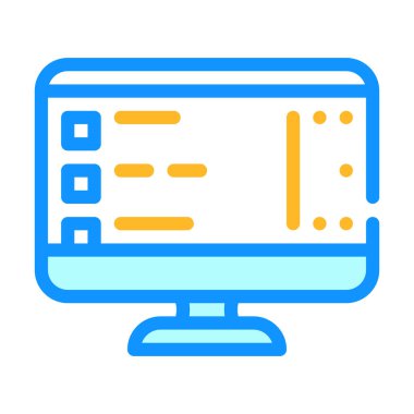 İşletim sistemi renk vektör illüstrasyonunun yazılım listesi