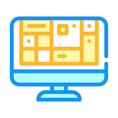 İşletim sistemi renk vektör illüstrasyonu tablosu