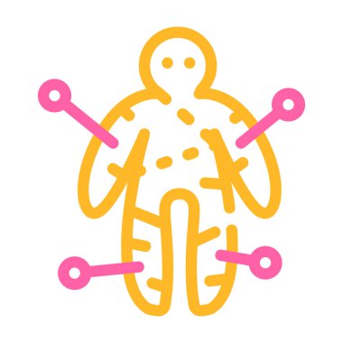 Voodoo bebek rengi ikon vektör çizimi düz