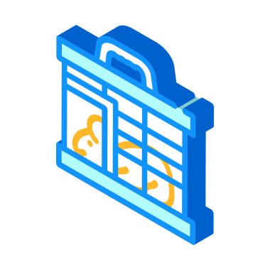 Aşı izometrik ikon vektör illüstrasyonunu test etmek için fare