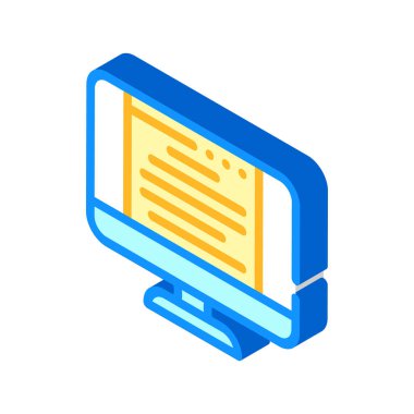 İşletim sistemi izometrik vektör illüstrasyonunun belgesi