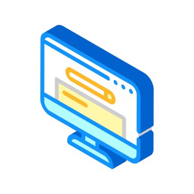 tarayıcı arama işletim sistemi izometrik ikon vektör çizimi