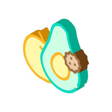 meyve ve sebze alerjisi izometrik ikon vektör çizimi