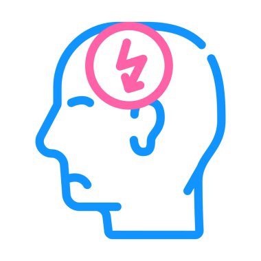 baş kesme ağrısı, baş ağrısı renk ikonu vektör illüstrasyonu