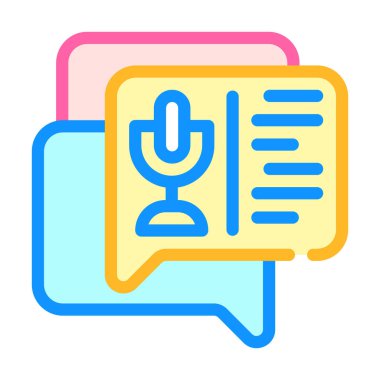 Çağrı merkezi renk ikonu çizimi ile ses sohbeti