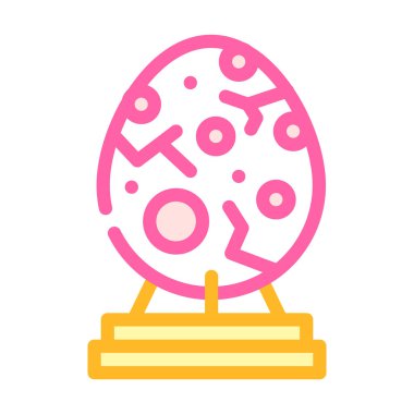 Dinozor yumurtası müzesi renk ikonu vektör illüstrasyonu sergiler