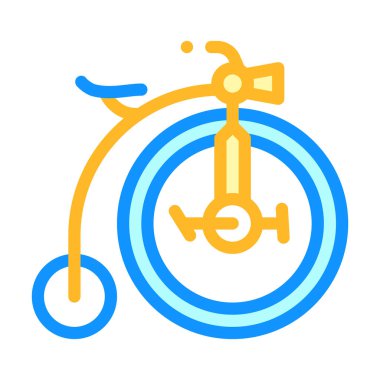 Bisiklet tekniği müzesi renk ikonu vektör illüstrasyonu