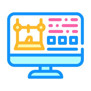 Yazıcı ayarlı izleyici renk vektör illüstrasyonu