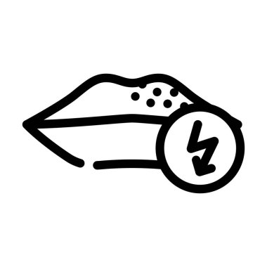 dudak ağrısı çizgisi simgesi çizimi