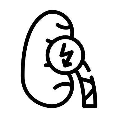 Böbrek ağrısı çizgisi simgesi çizimi