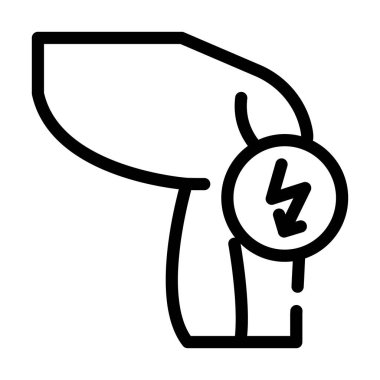 diz kesme ağrısı çizgisi ikon vektör çizimi